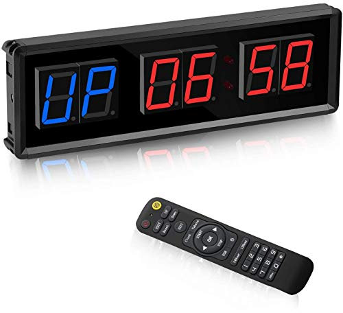 Temporizador de Gimnasio, Temporizador de Intervalo LED, Reloj de Pared Cuenta Regresiva Digital, Reloj de 1,5 Pulgadas hacia Abajo/Arriba, CronóMetro para el Hogar