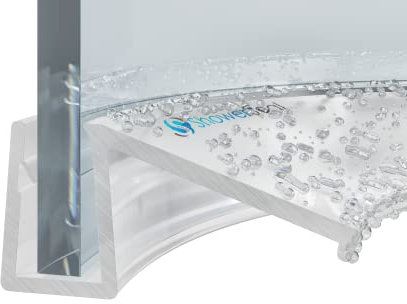 Pre Curved Shower Seal Deflector Seal for 6-8mm Glass | Suitable for Fully Round and Quadrant Shower Doors