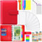 Aocii Budget Planner, Budget Binder A6, Geld Organizer, Bugetplaner mit Folien, Finanzplaner, Haushaltsbuch mit Geldfächer Umschlagmethode, Cash Stuffing Set mit Magnetschnalle (Rot)