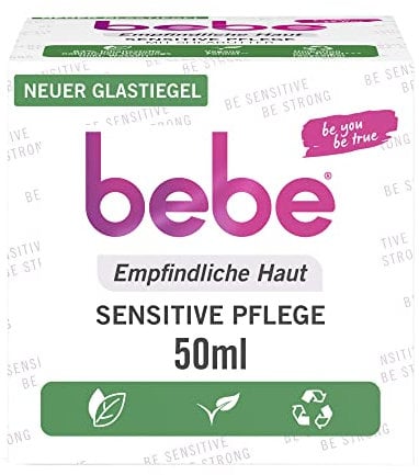 bebe Sensitive Pflege (50ml), spendet 24h Feuchtigkeit für empfindliche Haut mit Sheabutter