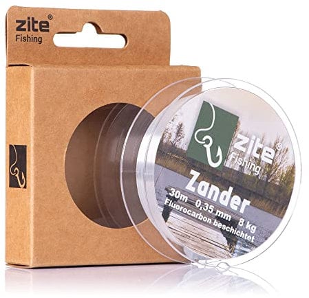 Zite Fishing Fluorocarbon Vorfach-Schnur Zander-Angeln - Monofile Angelschnur Beschichtet 0,35mm - 30m Angelschnur zum Spinnfischen
