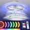 BKZO 55 cm Smart LED Ceiling Light with Fan, Ceiling Fan Lights Without Lampshade, Wind Speeds Adjustable, Stepless Dimming Light, RGB dimming, Modern Fan Lighting, 3000-5500K [Energy Class F]