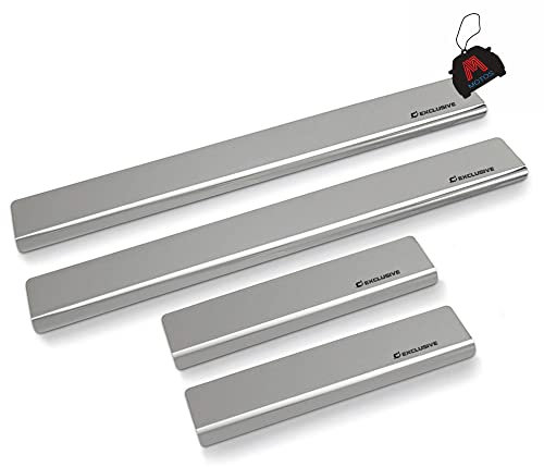 Brillance Baguettes de seuil en acier inoxydable pour Citroen C2 2003-2009 3 -porte. Confort de conduite accru grâce aux plaques de seuil résistantes aux acides - Protection contre les rayures
