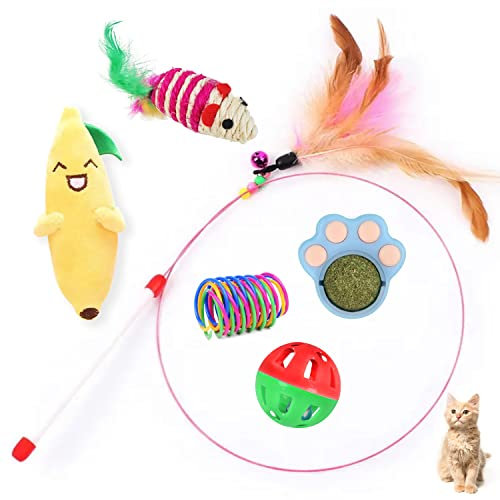 Maddity Juguetes para Gatos - Juguete Gato - Catnip - Hierba gatera - Juguetes Gatos - Catnip para Gatos - Gato Interactivo (Set Juguetes)