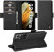 Giyer Handyhülle für Samsung Galaxy S21 Ultra Hülle Standfunktion Kartenfach Wallet Premium Leder Schutzhülle Flip Case Cover Klapphülle Galaxy S21 Ultra 5G 6.8 Zoll (Schwarz)