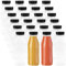 DAKFOOK Lot de 24 bouteilles en plastique transparent de 350 ml avec couvercles noirs, réutilisables pour jus, smoothie, lait et autres boissons