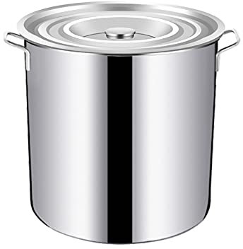 Kochtöpfe Großer tiefer Suppentopf aus Edelstahl mit Induktion, Auflauf zum Kochen, Suppentopf, Durchmesser 25 cm, Höhe 25 cm (10 l), 6 Größen (Größe: 50 cm x 50 cm (100 l))