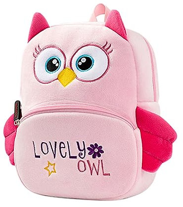 Uposao Kinder Rucksack Niedlich Tier 3D PlüSch Rucksack Karikatur Kindergarten Tasche für Kinder Jungen Mädchen Kleinkind 1-6 Alter(Eule)
