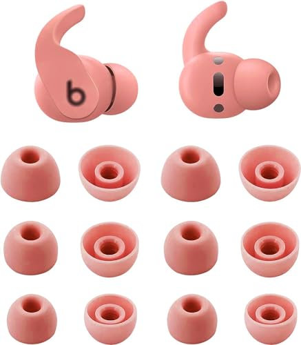 ALXCD Eartips Compatible with Beats Fit Pro, S/M/L 3 Sizes 6 Pairs Soft Silicon Earbuds Tips Replacement Ear Tips, Compatible with Beats Fit Pro, 6 Pairs Coral Pink