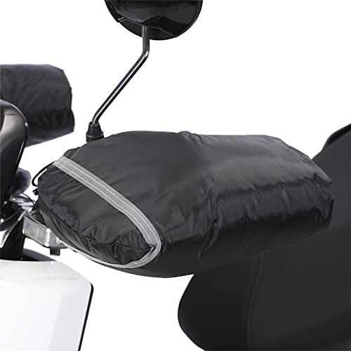 Lenkerhandschuhe Winter Motorrad Lenkerstulpen Universal Thermo Handschuhe Wasserfest Motorradlenker Stulpen mit Reflexionsstreifen Lenkermuffen Gefüttert Warm Handschuhe für Fahrrad E-bike
