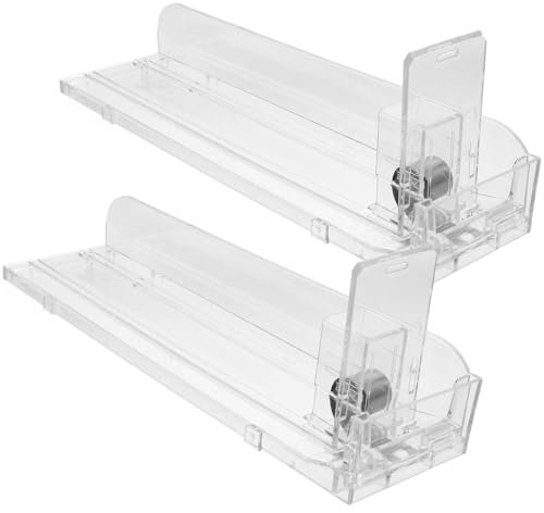 Gatuida Einzelhandelsvitrinen 2 Stück Automatisches Pusher-Tablett Durchsichtig Auto-Shop-Warenregal Laden-Display-Regale Streichholzschachtel-Vitrine Verkaufsautomaten-