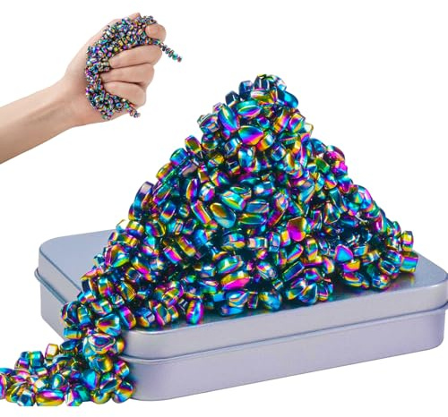 LECTRUS Magnetic Balls Over 550 PCS Mini Rainbow Magnetic Putty, with Smooth Magnetic Beads, Fidget Toys for Adult, Weak Ferrite Putty Desk Toys for Office (Multicolored)