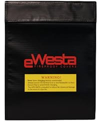 eWesta Air Brandschutz Kit 18 x 23 cm für Lithium-Ionen-Akkus - Sicherheit für elektronische Geräte auf Flugreisen - Hochwirksame Feuerschutzlösung für Flugzeugkabinen (S) (Schwarz, 23x30cm)