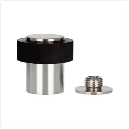 EVI Herrajes | Stainless Steel Door Stop | Ø24x35mm | Floor Mounted | Silicone Protection | Includes Screw + Fastening Plug | Model I-18124X35-CB