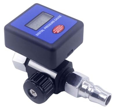 PneumaticAir Regulator Control Valves Digital Pressure Gauge Regulating 1/4in for Spray Guns Air Pressure Regulator Spray Guns Regulator with Gauge