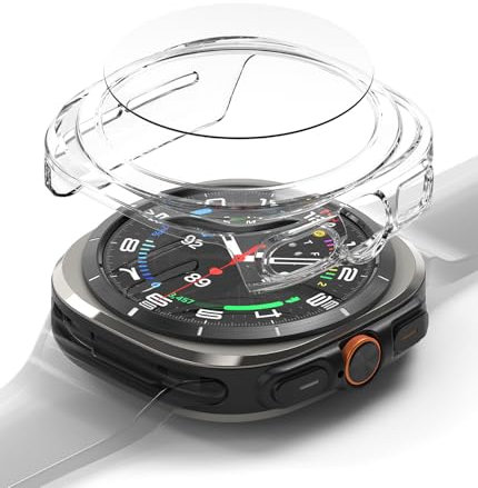 Ringke Coque en Verre Trempé Compatible avec Samsung Galaxy Watch Ultra [Slim] Transparente Solide Rigide Bumper Étui Protection Anti-Rayures pour Coque Galaxy Watch Ultra - Clear
