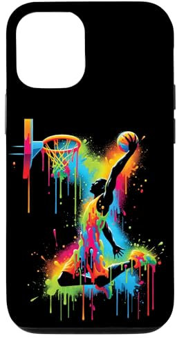 Hülle für iPhone 12/12 Pro Basketball Slam Dunk Splash Farbe Sport
