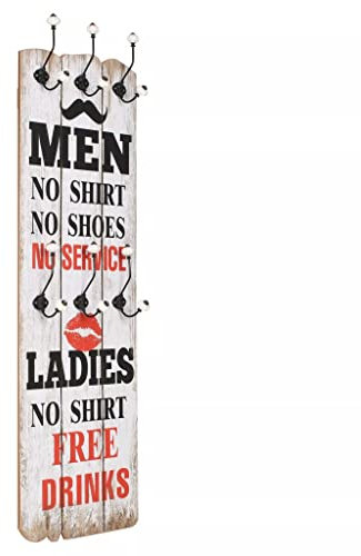 Homgoday Portemanteau mural avec 6 crochets 120 x 40 cm pour homme et femme