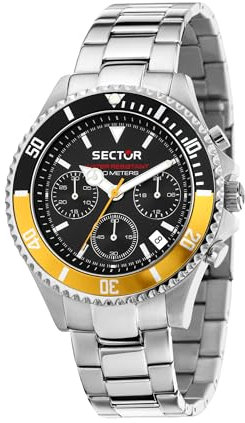 Sector No Limits Herren Analog Quarz Uhr mit Edelstahl Armband 8056783168606