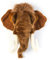 Generisch Wild and Soft - WS0055 - Wandhänger, Tierkopf, Mammut, Plüsch, mit Aufhänger, 55cm x 48cm x 25cm