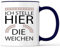 Tasse mit Spruch Weichen Stellen Bahner Bahnverkehr Becher Weichenwärter Bahn Eisenbahn - lustiges Geschenk - Kaffeebecher als Geschenkidee - Kaffeetasse 330ml - Weiss-Blau