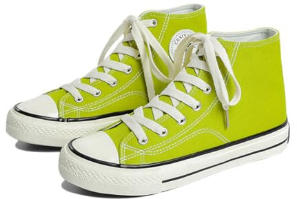 SIUSUMFO Chaussures De Toile Sneakers Adulte Baskets Femme Chaussures De Course Haute Chaussures Sport Décontractées Classic 38 EU Herbe Vert