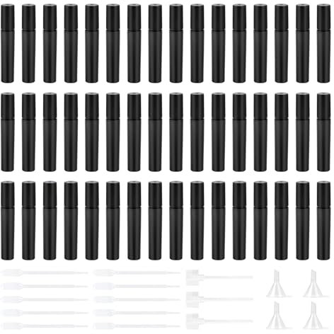 lalago 100 pcs Botella de Spray Negro 3ml, Mini Botellas de Spray, Plástico Botella Vacía de Spray, Botella de Pulverizadora, Mini Botellas de Perfume para Aceites Esenciales Perfume Alcohol