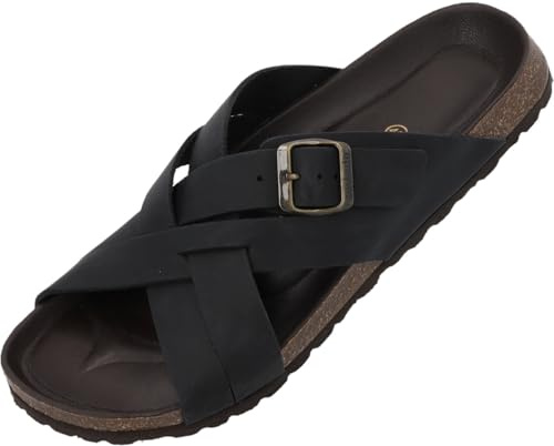 Palado Herren Pantoletten Tavros - bequeme Sandalen Made in Spain - Hausschuhe mit Kork-Fußbett - modische Sommerschuhe