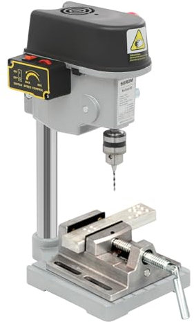 Tischbohrmaschine Mini Säulenbohrmaschine tragbare Säulenbohrmaschine 340W 0-16,000 U/min 3-stufige Leerlaufdrehzahl, Klemmbereich 0,04-0,39 Zoll