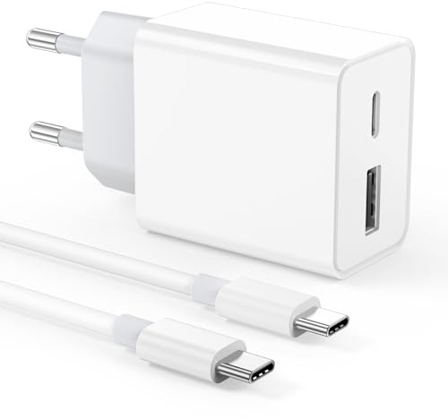 Schnellladegerät für iPhone, 25 W, Ladegerät USB C Rapido mit Doppeltür für 15/14/12/11, Schnellladekabel, USB C, kompatibel mit iPhone 14 Pro/14 Max/12 Pro/12 Max/iPad, Samsung, Android