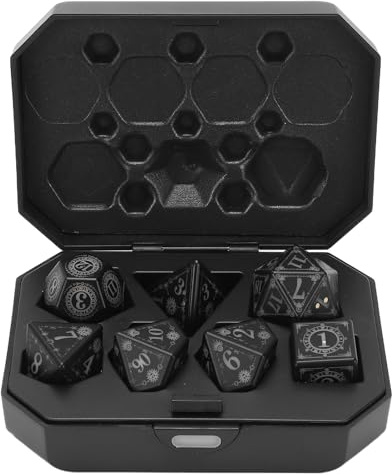 BRRNOO Jeu de Dés Polyédriques Lumineux, Dés Lumineux à LED avec Effet Clignotant Pendant 6 Heures, Grands Chiffres Faciles à Lire, pour Jeux de Rôle sur Table
