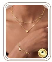 Kakonia Schmucksets für Damen Gold Silber Schmuck Set Halskette Armband Set | Hypoallergen Lagenlook Choker Kette Armband, Schmuck Set Damen, Brautschmuck Hochzeit Schmuckset Geschenk