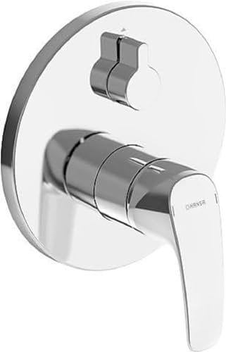 Hansa 85283083 Fertigmontageset/Funktionseinheit Einhand Wannen Mischbatterie | Schalldämpfer, Rosette, verdrehsicher, Absicherung Wanneneinlauf | Durchflussmenge: 21/21l/min
