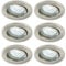 Trango 6er Set 6729-062MOSD LED Einbaustrahler in Edelstahl-Optik Rund inkl. 6x 5 Watt 3-Stufen dimmbar Ultra Flach LED Modul Leuchtmittel 3000K warmweiß, Einbauleuchte, Deckenstrahler, Deckenleuchte