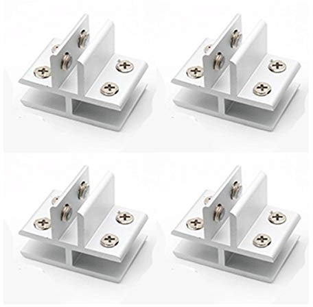 Juego de 4 abrazaderas de vidrio en forma de T en forma de T, soporte de vidrio a vidrio, abrazadera de vidrio de conexión en paneles de 3 lados, ducha, mesas, paneles, sujeción de 10-12 mm
