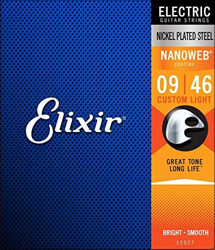 Generic Elixir Strings 12027 Electric Guitar Strings W NANOWEB Coating, Custom Light (.009-.046)
