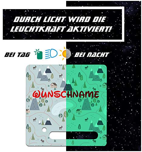 yabaduu Schutzfolie Schutzcover für Toniebox passgenau selbstklebend kindgerecht Folie Zubehör für Kinder Spielzeug (Y031-7 Landschaft Blau, Mit Wunschname Nachtleuchtend)