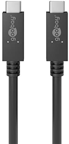 goobay 492525 SuperSpeed Kabel USB-C männlich auf USB-C männlich 100 W PD 0,5 m schwarz