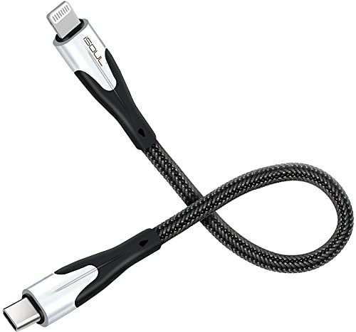 iSOUL USB C to Lightning iPhone Short Charger Cable, 15CM/0.5ft for iPhone 13/12/11/ Pro/Max/X/XS/XR/XS Max/ 8/ Plus, Supports Power Delivery (For Use With Type C Chargers)
