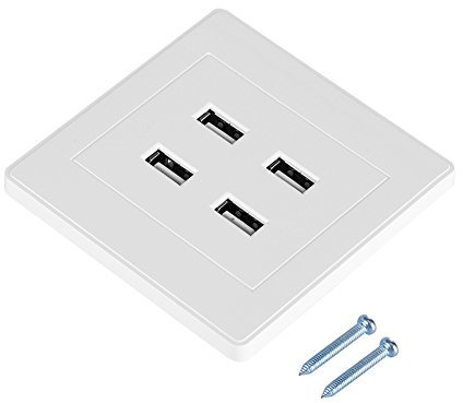 Toma corriente pared USB, 4 Puertos USB DC 5v Toma Corriente Adecuada Para Teléfonos,Inteligentes,Cámaras,Productos Digitales