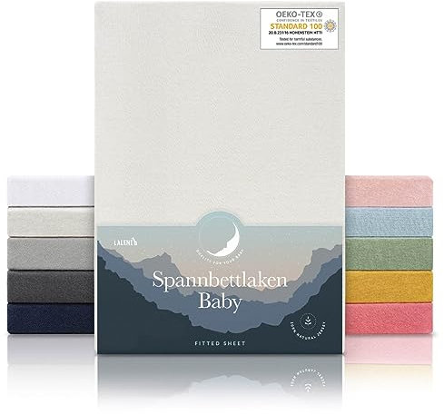 Laleni Jersey Spannbettlaken 55x90cm Beistellbett 2er Set, OEKO-TEX zertifiziertes Spannbettlaken Beistellbett Stubenwagen Bezug 100% Baumwolle - Spannbettlaken Kinderwagen - Baby Bettwäsche Elfenbein