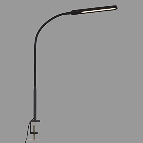 BRILONER Leuchten - LED Klemmleuchte, Klemmlampe mit Touchfunktion, in Stufen dimmbar, Farbtemperatursteuerung, Bürolampe 8 Watt, 600 Lumen, Schwarz, max. 1100mm (L), 2389-015