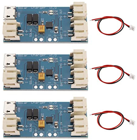 Create idea 3PCS CN3065 Mini Solar LiPo Charger Board 500mA Lithium Battery Charger Board LiPo Battery Charging Module Solar Panel Micro USB with 2pin JST Connector Cable