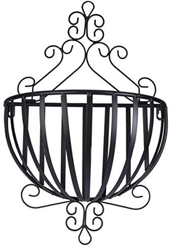 Operitacx Porte-Fleurs Suspendu Au Mur Pots De Fleurs Porte-Plante en Fil Rond Support De Pot De Plante Suspendu Porte-Pot De Fleurs Jardinière Murale Porte-Pot Mural Bac à Fleurs Fer Forgé