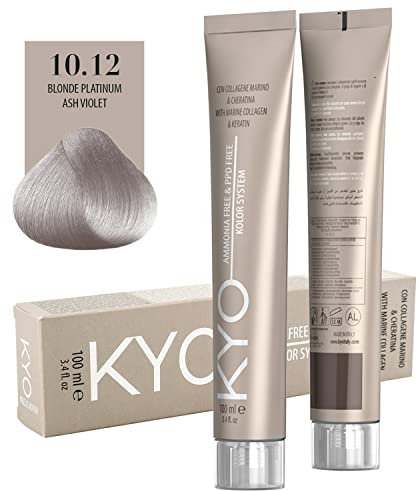 Kyo Hair Color 100 ml - Ammoniakfreie Haarfarbe angereichert mit Keratin und Meereskollagen (10.12 blond platin asch violett)
