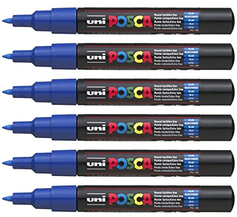 POSCA POSCA PC-1MC Paint Markers Pack of 6 Dark Blueaa