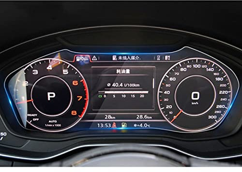 NIKLE GehäRtete Folie FüR Das Armaturenbrett des Autos für Audi A4 A5 B9 FY 2016-2020, Auto-Armaturenbrett-Bildschirm, gehärtetes Glas, Schutzfolie