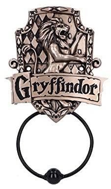 Nemesis Now Harry Potter Gryffindor Door Knocker 24.5cm, Resin Plaque, Metal Knocker, Bronze, Officially Licensed Harry Potter Merchandise, Gryffindor Crest Artwork, Solid Metal Door Knocker