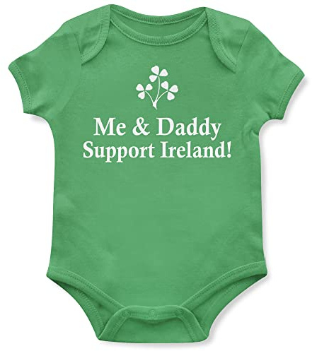 Me and Daddy Support Ireland Babygrow Rugby Baby Boy Girl Irish Vest Cup, 3-6 Months, Irish Green