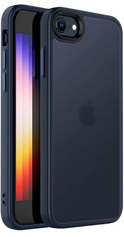 tigratigro Custodia Per iPhone SE 2022/SE2020,Cover iPhone 7/8, 4.7 Pollici,Traslucida Texture Opaca, Flessibile e Anti-impronta,Consistenza Simile alla Pelle (Azzurro Navy)